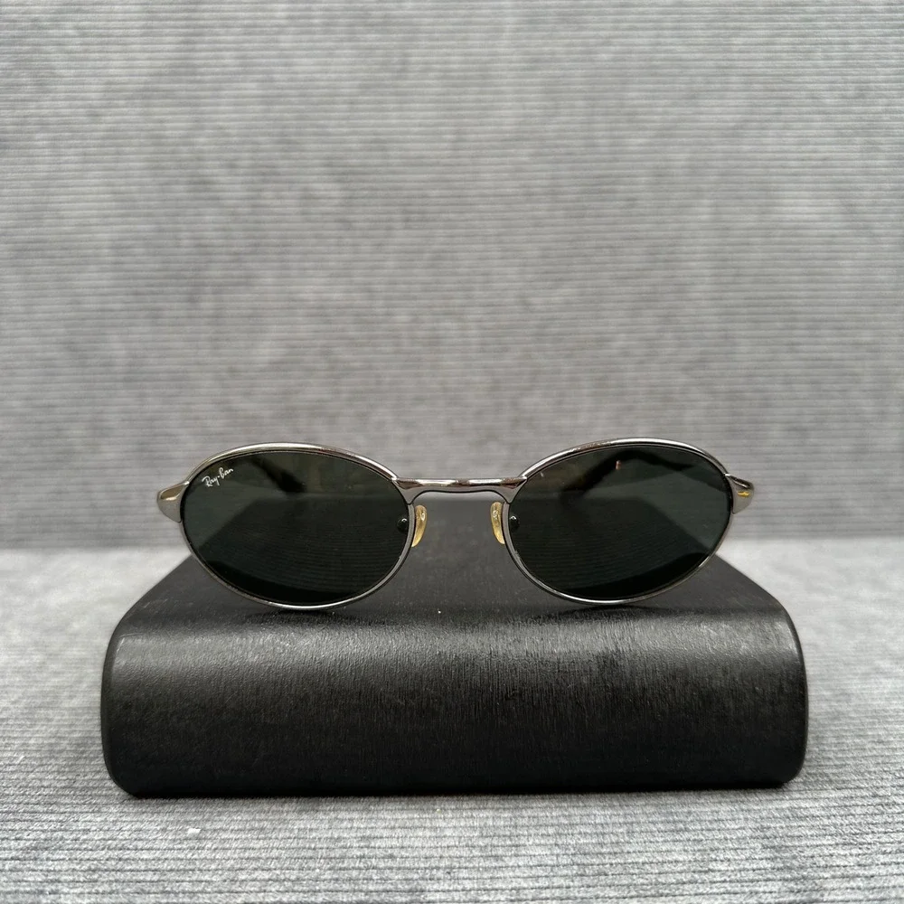 B&L Ray-Ban Vintage Oval Y2K Sunglasses Gunmetal W2839 PUAS Bausch & Lomb